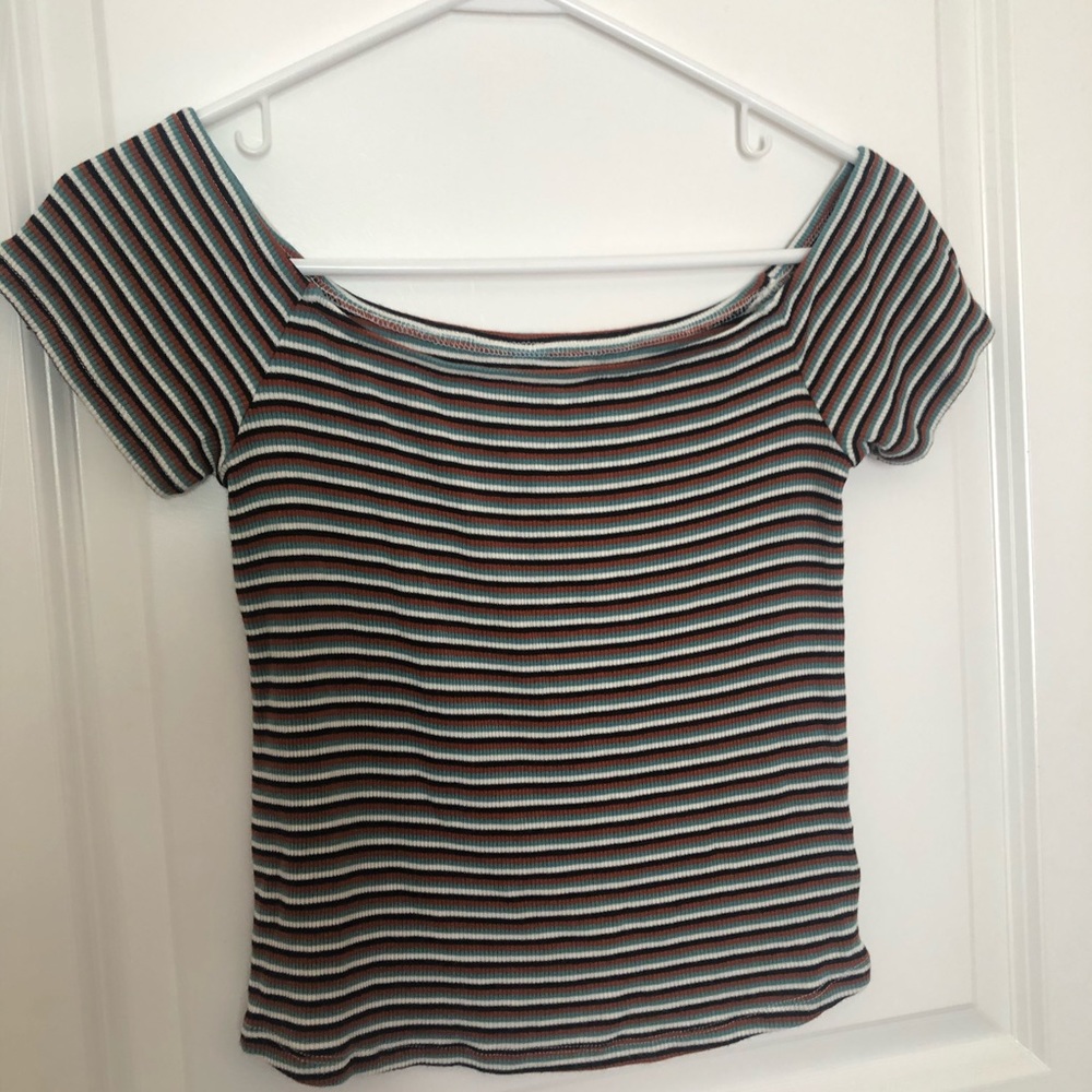 AE off the shoulder striped top